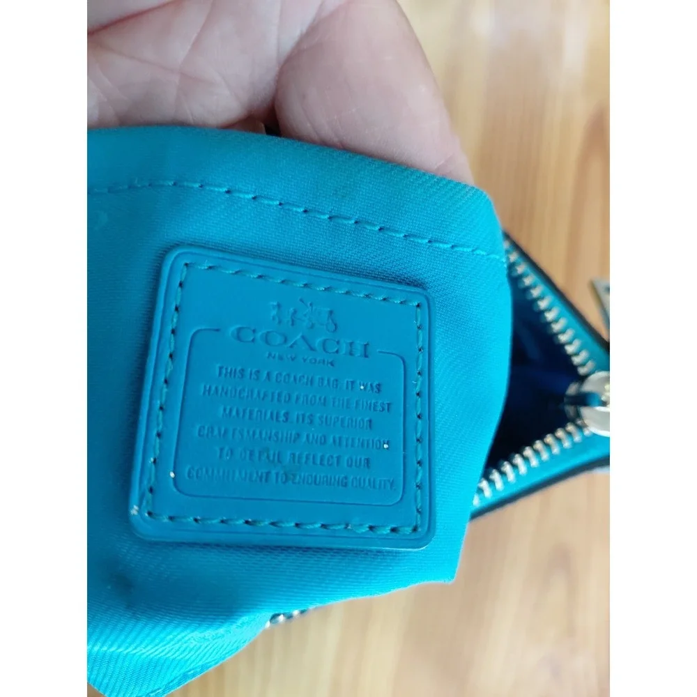 Coach Hipster Pebbled Leather Crossbody Bag Adjustable Strap Blue